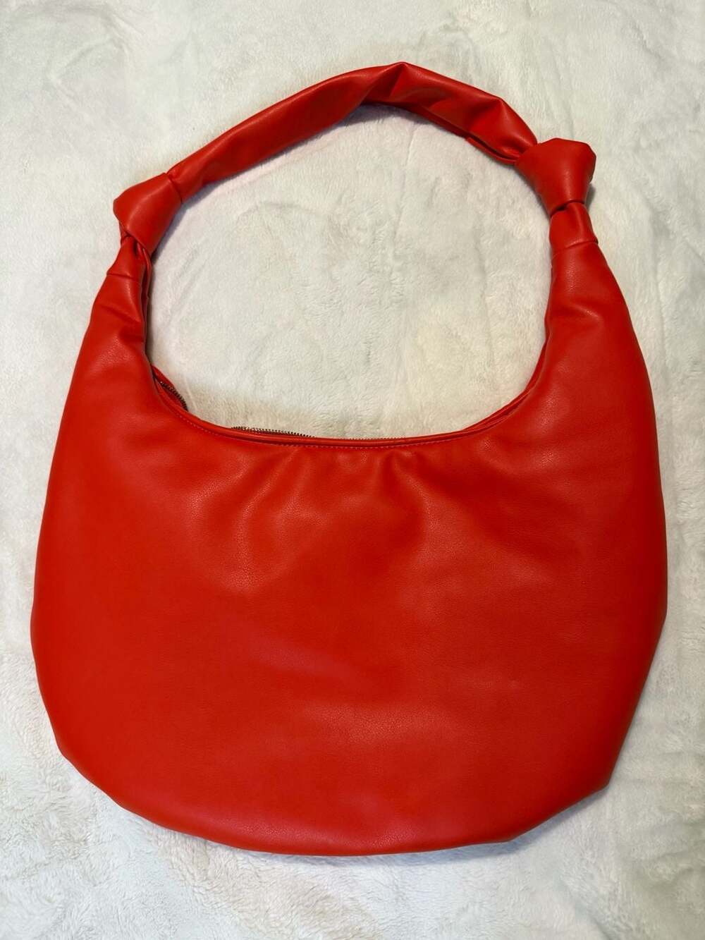 Melie Bianco Stella XL Recycled Vegan Leather Shoulder Bag in Orange